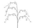 White flocked cotton ball spray