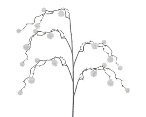White flocked cotton ball spray