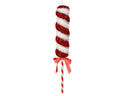 Tinsel swirl candy stick with stripe bow