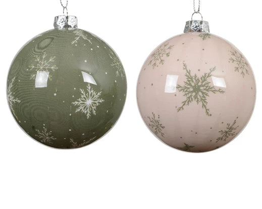 Snowflake Baubles Green / Cream