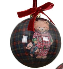 Teddy baubles with tartan design