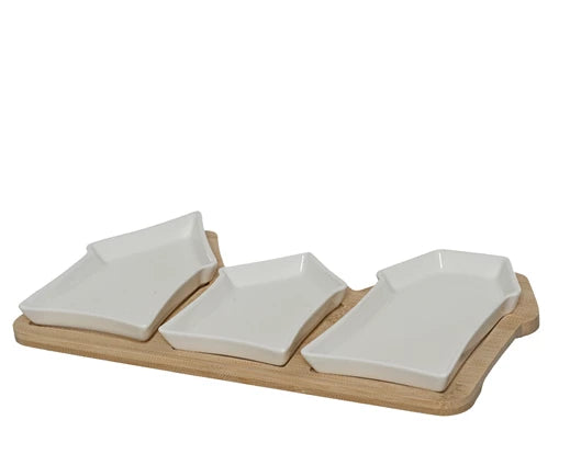 Tapas Set Porcelain House Design with 3 Dishes