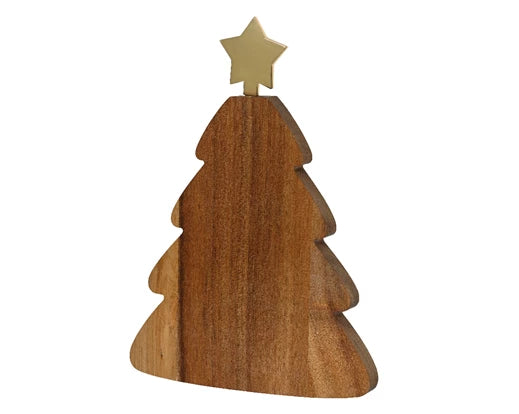 Christmas Tree Chopping Board with Removable Gold Star Knife