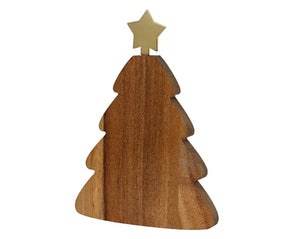 Christmas Tree Chopping Board with Removable Gold Star Knife