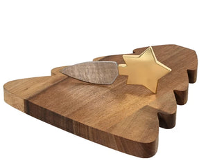 Christmas Tree Chopping Board with Removable Gold Star Knife