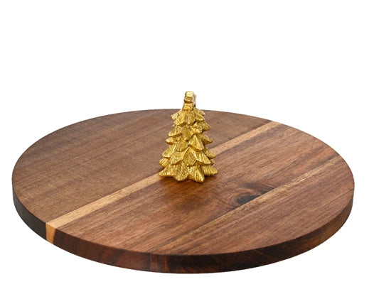 Circular chopping board with gold tree