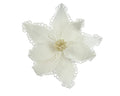 Poinsettia Cream Lace Edge on Clip