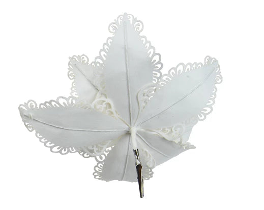 Poinsettia Cream Lace Edge on Clip