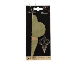 Green Ornamental Shape Paper Hanging Dec - 15cm High