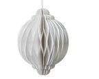 White onion shape paper hanging dec - 20cm High