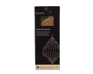 Brown Onion Shaped Paper Hanging Dec - 20cm H