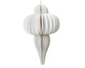 White Ornamental Shape Paper Hanging Dec - 20cm H