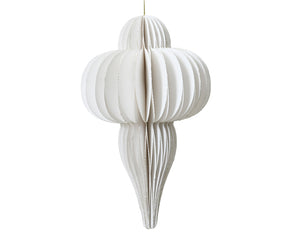 White Ornamental Shape Paper Hanging Dec - 20cm H