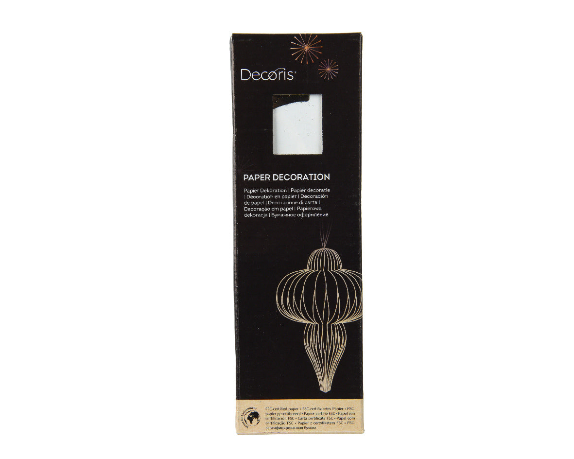 White Ornamental Shape Paper Hanging Dec - 20cm H
