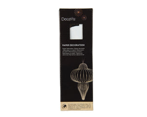 White Ornamental Shape Paper Hanging Dec - 20cm H