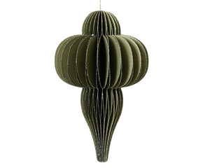 Green Ornamental Shape Paper Hanging Dec - 20cm High