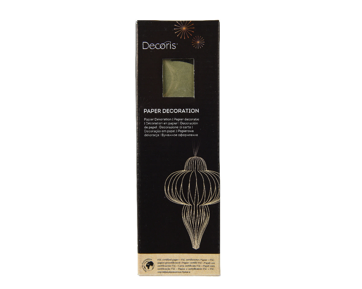 Green Ornamental Shape Paper Hanging Dec - 20cm High