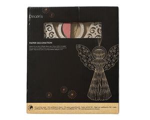 Burgundy paper angel hanging dec