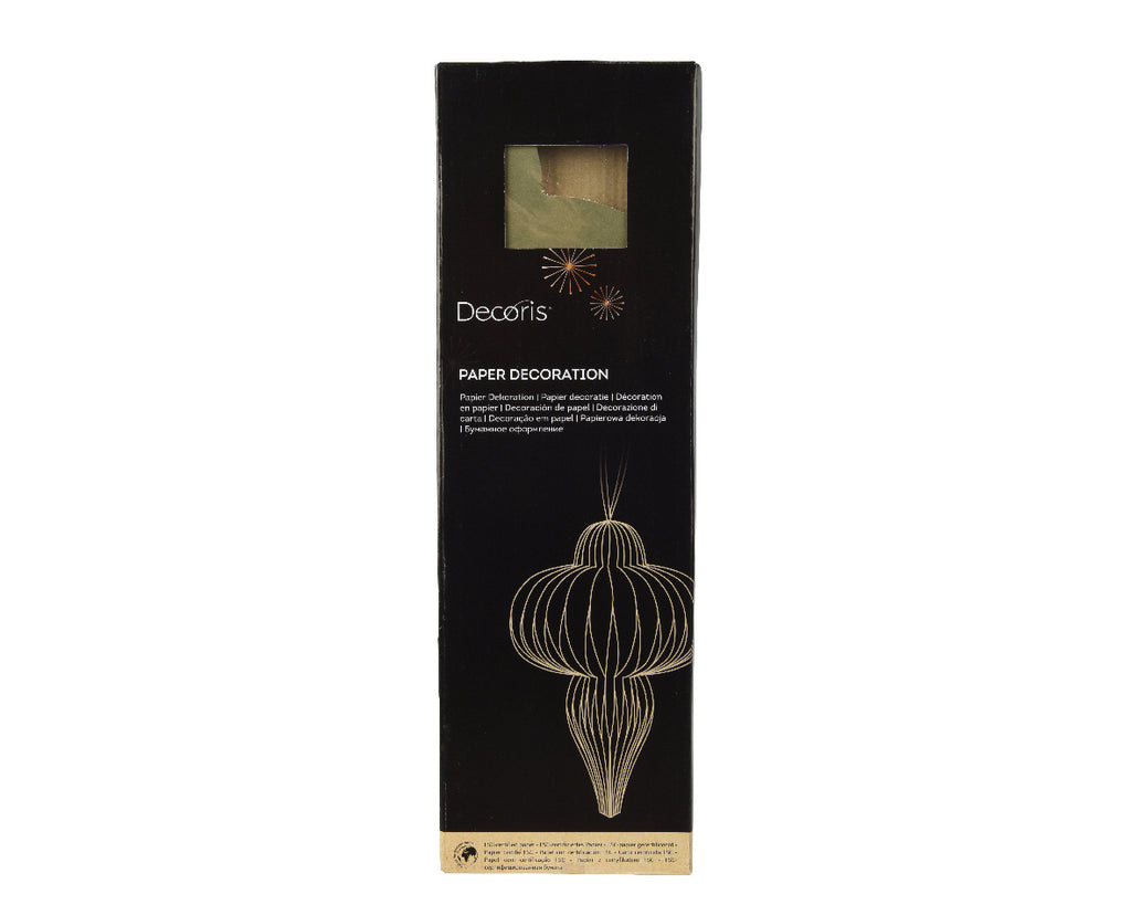 Green ornament shape paper hanging dec (40cmH)