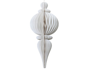 White Ornamental Shape Paper Hanging Dec - 80cm H