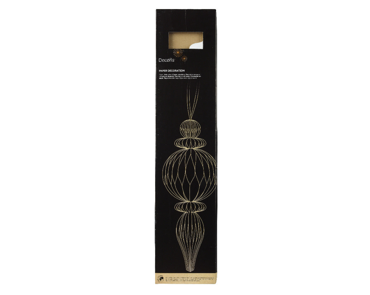 White Ornamental Shape Paper Hanging Dec - 80cm H