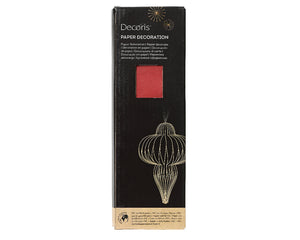 Red Ornamental Paper Decoration with Gold Glitter Edging - 20cm H