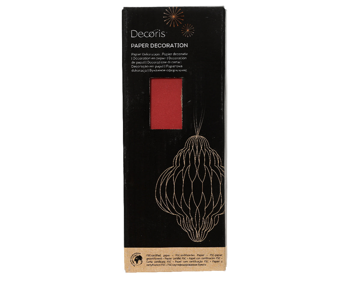 Red Onion Shaped Paper Hanging Dec - 20cm High