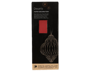 Red Onion Shaped Paper Hanging Dec - 20cm High