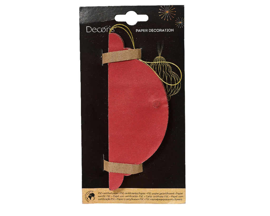 Red Onion Shaped Paper Hanging Dec - 15cm High