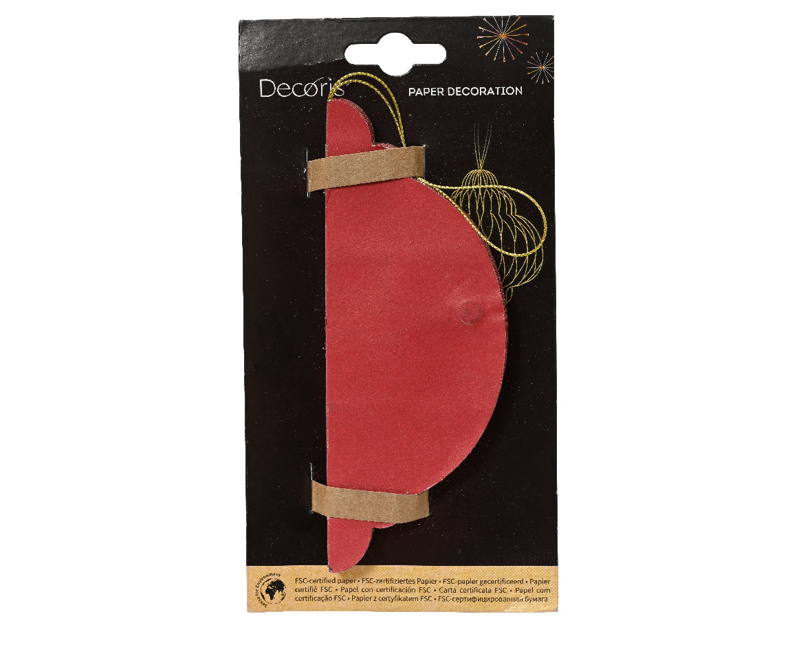 Red Onion Shaped Paper Hanging Dec - 15cm High