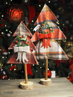Tartan freestanding Christmas trees