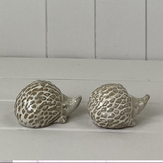 Beige Mottle Ceramic Hedgehog Decoration