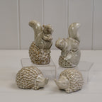 Beige Mottle Ceramic Hedgehog Decoration