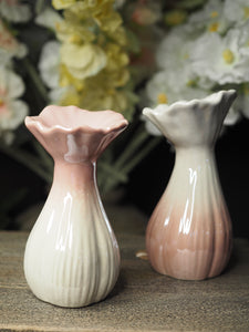 White/pink porcelain vase