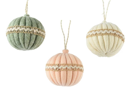 Pastel Bauble with Lace Detail 3 colours