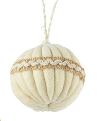 Pastel Bauble with Lace Detail 3 colours