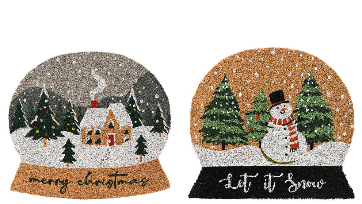Snowglobe shaped Christmas doormat