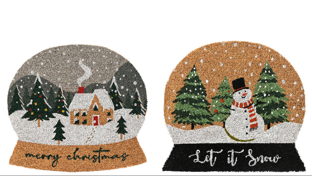 Snowglobe shaped Christmas doormat