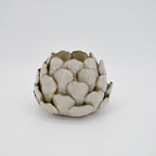 Natural stoneglazed artichoke candle holder