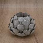 Natural stoneglazed artichoke candle holder