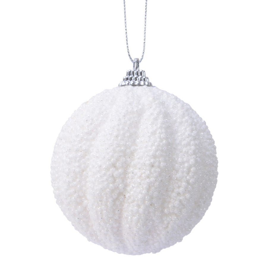 Winter White Foam Glitter Bauble