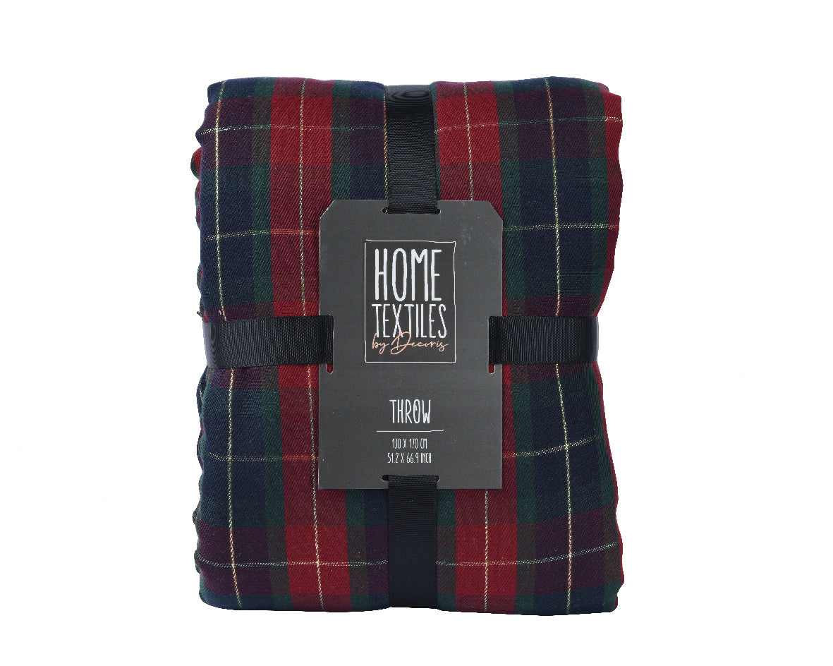 Rich tartan print throw