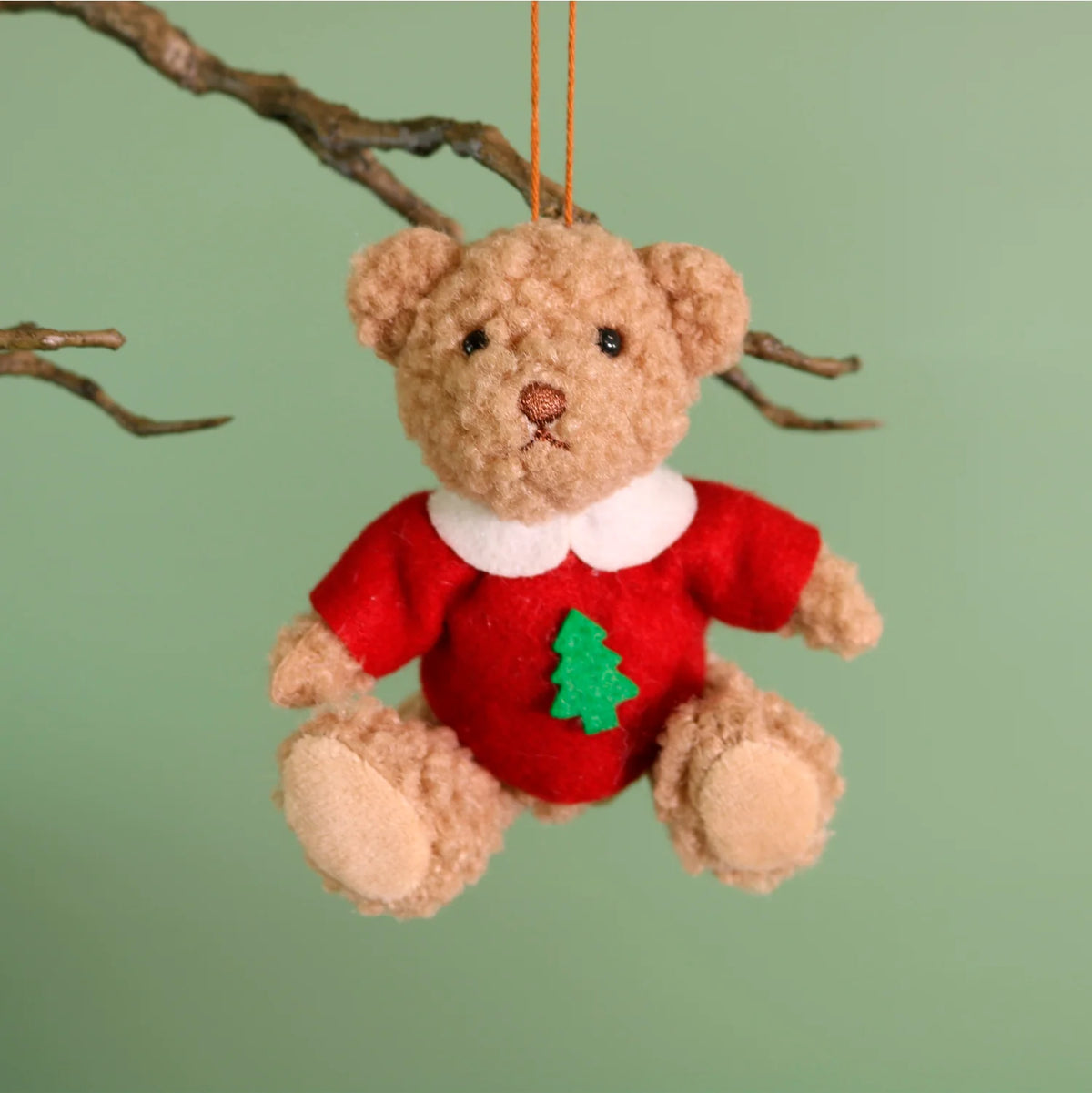 Festive hanging bear - sitting