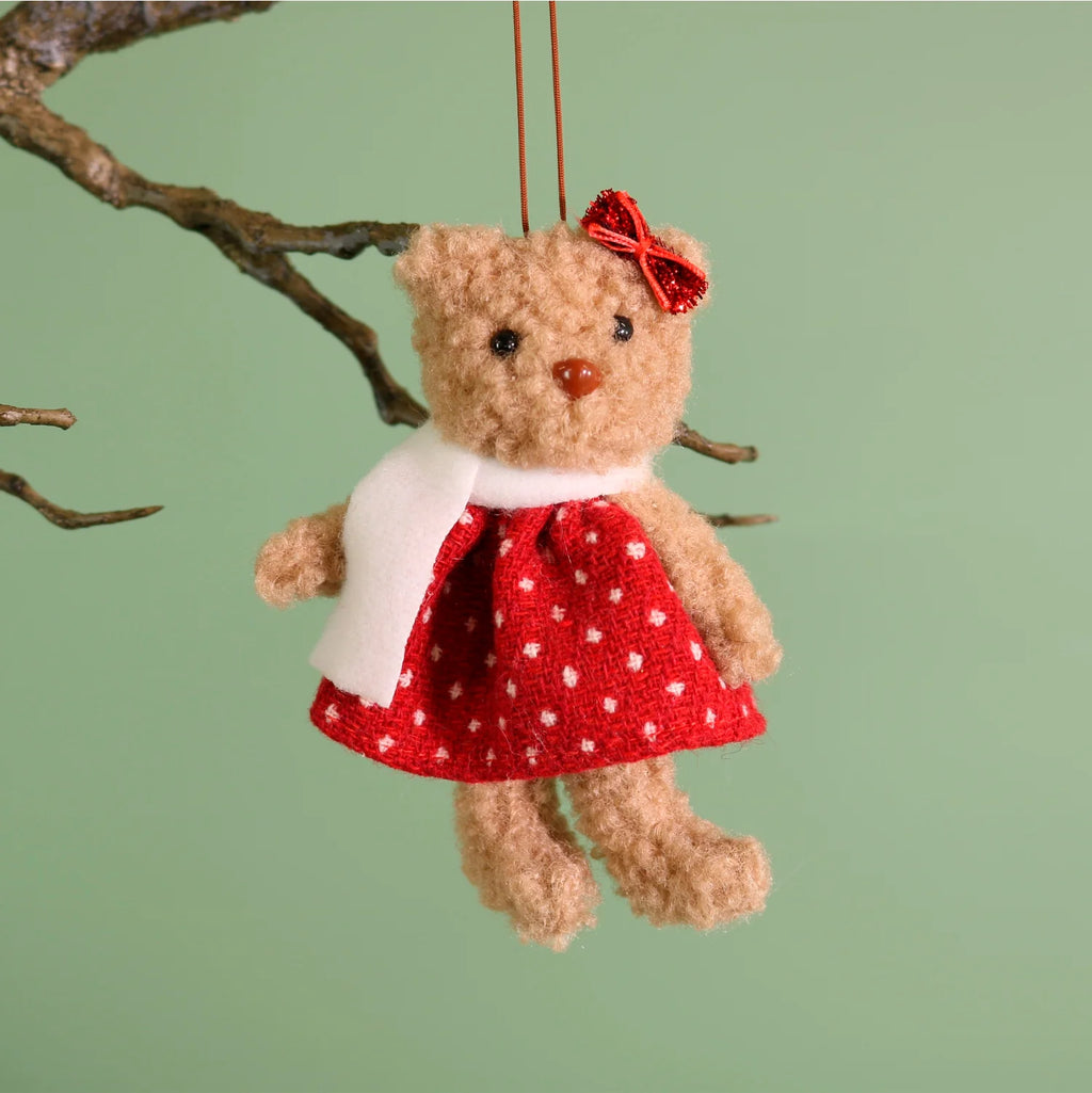 Festive hanging bear - standing