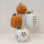 Ceramic LED cutout detail pumpkin with timer