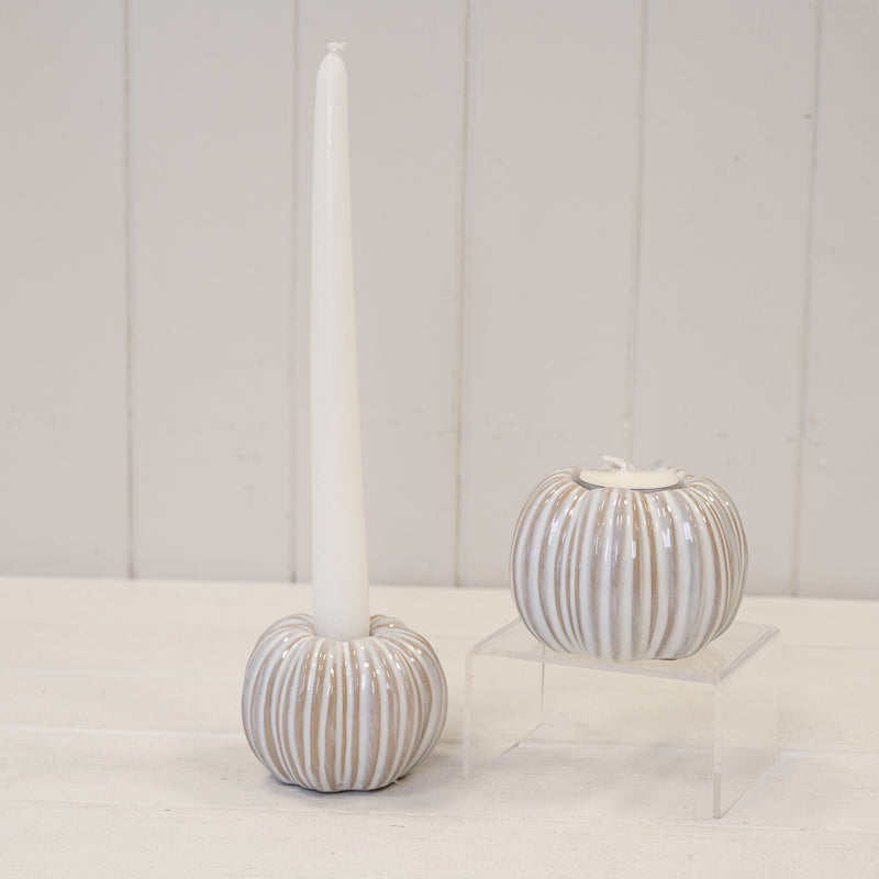 Ceramic pumpkin candle holder