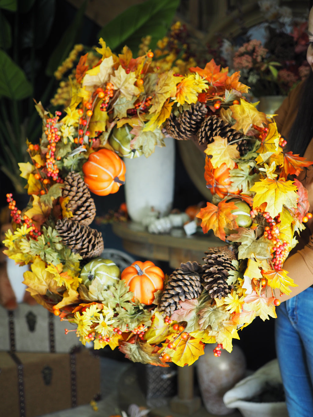 Autumnal pumpkin wreath