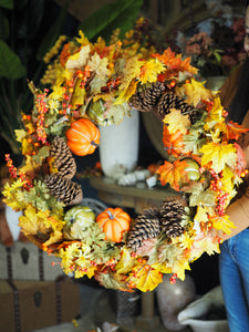 Autumnal pumpkin wreath