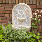 Mosaic tile outdoor water fountain