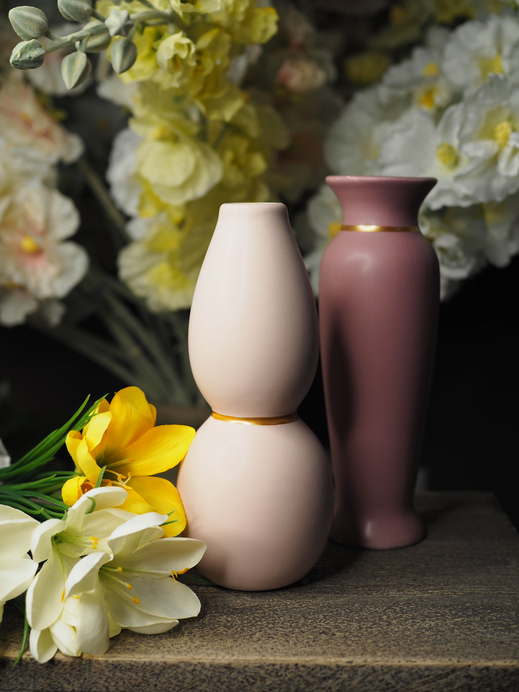 Irregular porcelain vases